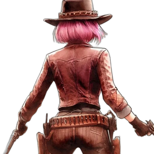 weapon, hat, jacket, staff transparent PNG cut-out