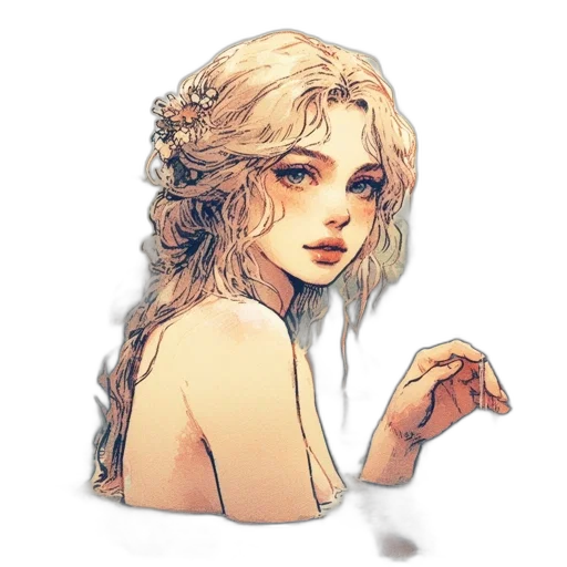 dress, face, hair, creature transparent PNG cut-out