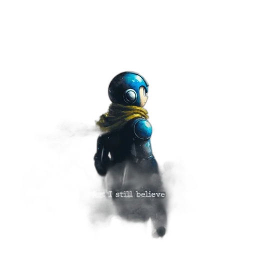 robot, mask, jacket, weapon transparent PNG cut-out
