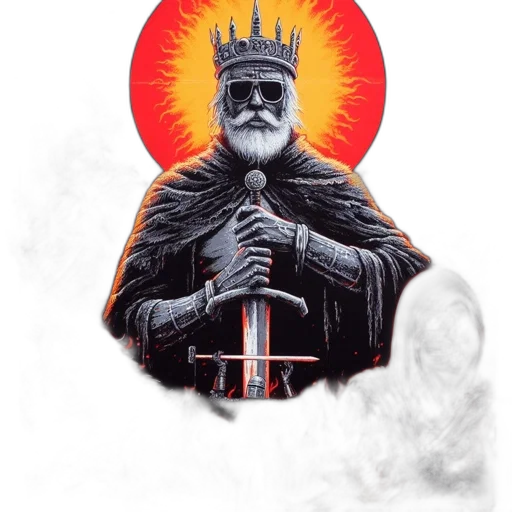 crown, sword, staff, fantasy art transparent PNG cut-out