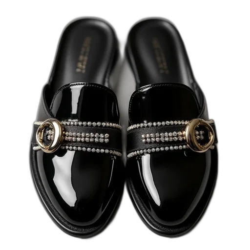 shoes, black, slippers, rhine transparent PNG cut-out