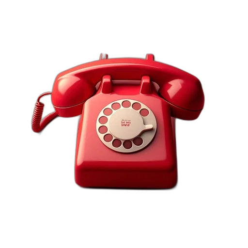 3d render, red, phone, icon transparent PNG cut-out