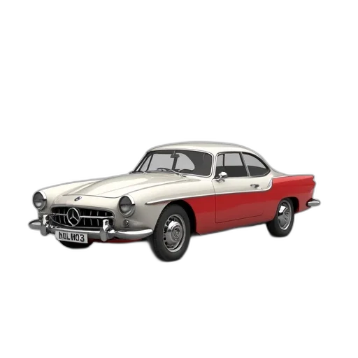 car, 3d render, photorealistic, vintage transparent PNG cut-out