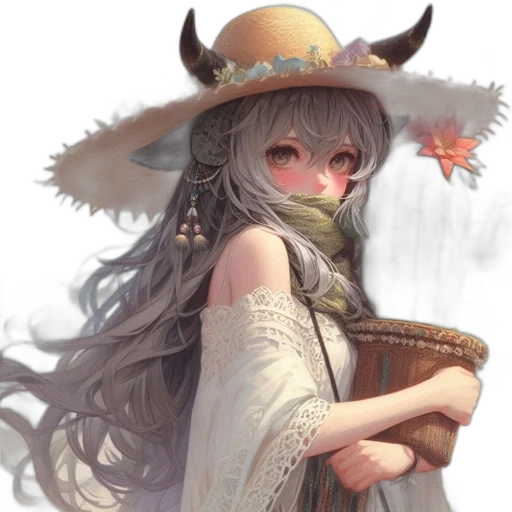 hat, dragon, mask, staff transparent PNG cut-out