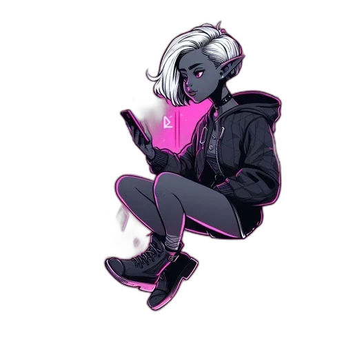 jacket, staff, robot, creature transparent PNG cut-out