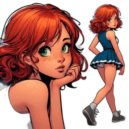 dress, comic book art, concept art, cartoon transparent PNG cut-out