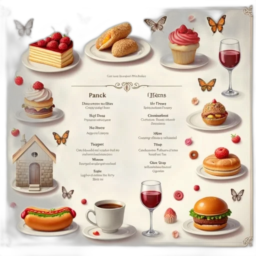 food, concept art, menu, variety transparent PNG cut-out