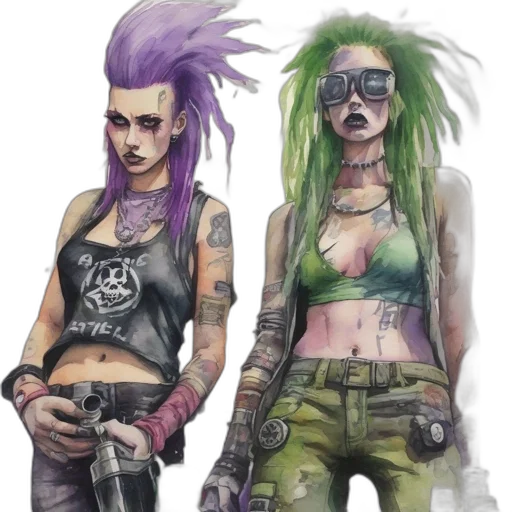 cyberpunk, concept art, comic book art, fantasy art transparent PNG cut-out