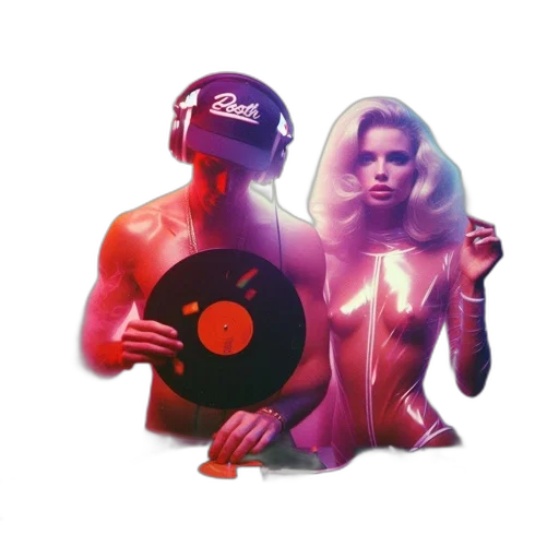 concept art, neon lights, red, party transparent PNG cut-out