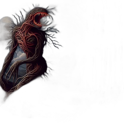 creature, dragon, mask, hair transparent PNG cut-out