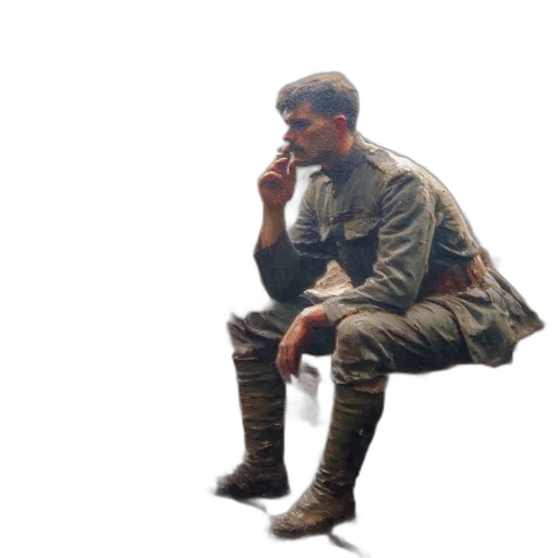 jacket, staff, weapon, creature transparent PNG cut-out