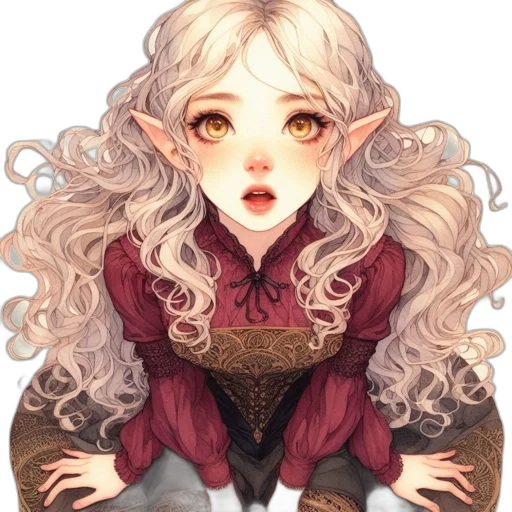 face, dress, dragon, hair transparent PNG cut-out