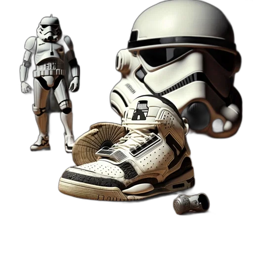 shoes, mask, concept art, 3d render transparent PNG cut-out