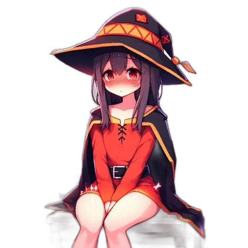 hat, dress, staff, creature transparent PNG cut-out