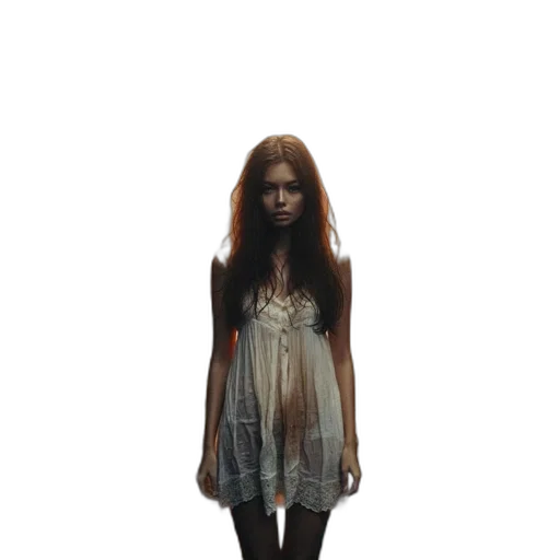 dress, creature, face, staff transparent PNG cut-out