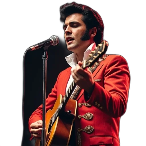 jacket, photorealistic, red, elvis transparent PNG cut-out