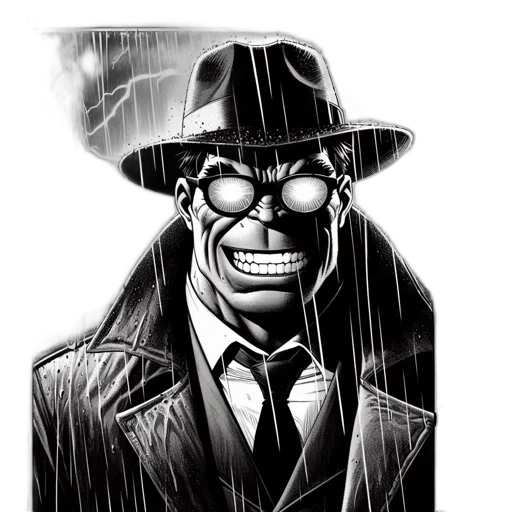 mask, face, jacket, comic book art transparent PNG cut-out