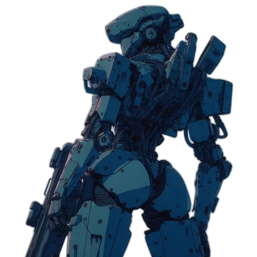 robot, weapon, concept art, pixel art transparent PNG cut-out