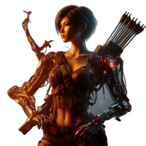 robot, weapon, cyberpunk, concept art transparent PNG cut-out