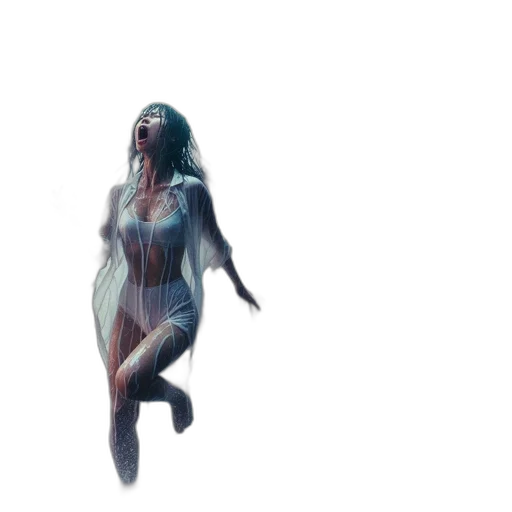 dress, creature, robot, hair transparent PNG cut-out