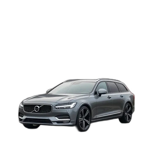 car, 3d render, silver, volvo transparent PNG cut-out