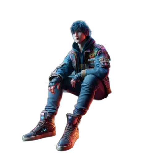 jacket, shoes, cyberpunk, concept art transparent PNG cut-out