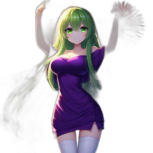 dress, staff, weapon, creature transparent PNG cut-out