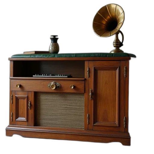 furniture, vintage, wooden, radio transparent PNG cut-out