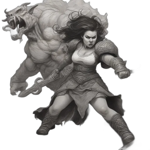 concept art, fantasy art, comic book art, pencil sketch transparent PNG cut-out