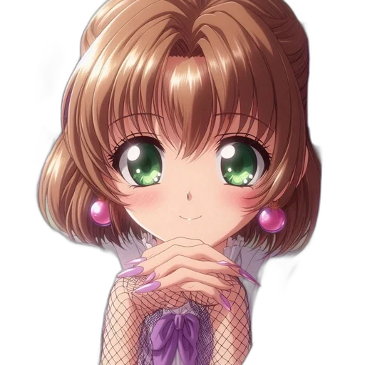 hair, dress, jewelry, staff transparent PNG cut-out