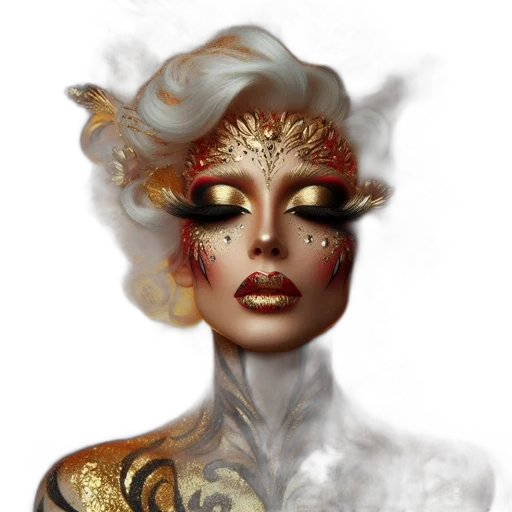 mask, face, crown, jewelry transparent PNG cut-out