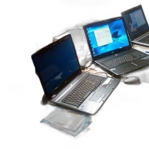3d render, cluttered, desk, four transparent PNG cut-out