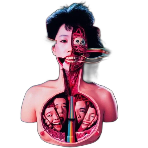 mask, face, cyberpunk, vaporwave transparent PNG cut-out