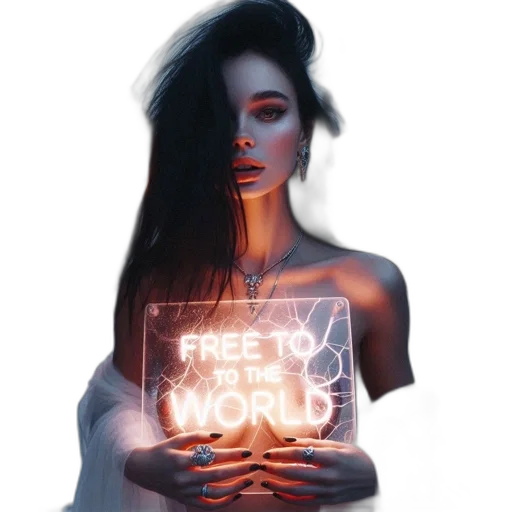 cyberpunk, fantasy art, concept art, neon lights transparent PNG cut-out