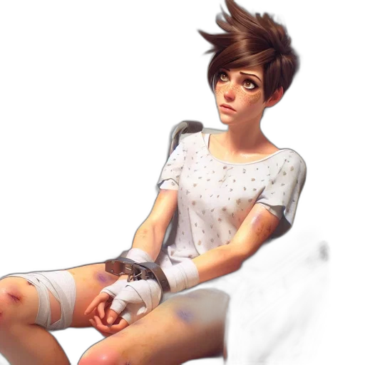 staff, dress, hair, weapon transparent PNG cut-out