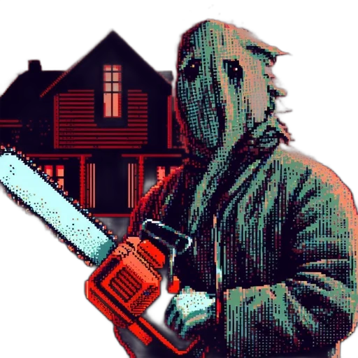 mask, jacket, weapon, pixel art transparent PNG cut-out