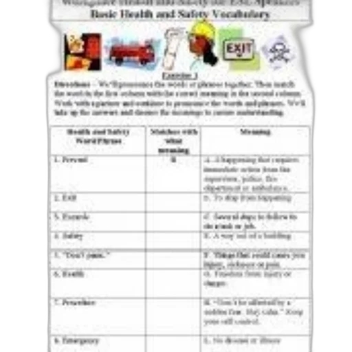 worksheet, titled, workplace, health transparent PNG cut-out