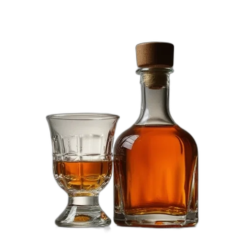 bottle, crown, 3d render, glass transparent PNG cut-out