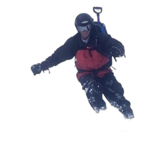 staff, snow, skier, red transparent PNG cut-out