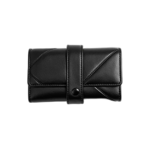 monochrome, black, leather, wallet transparent PNG cut-out