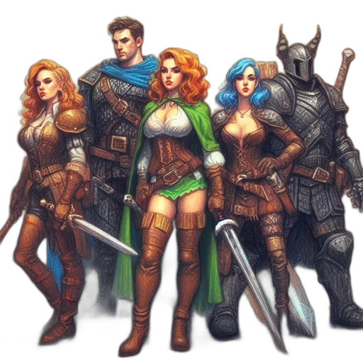 fantasy art, comic book art, concept art, pixel art transparent PNG cut-out