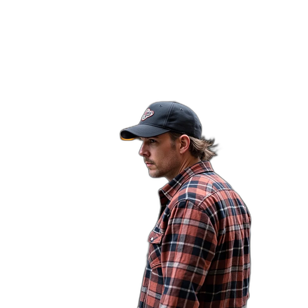 hat, jacket, staff, face transparent PNG cut-out