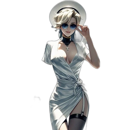 dress, staff, hat, robot transparent PNG cut-out