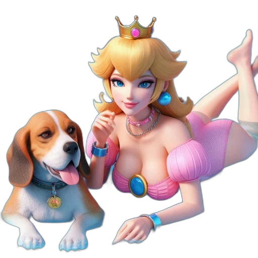animal, dress, crown, pixel art transparent PNG cut-out
