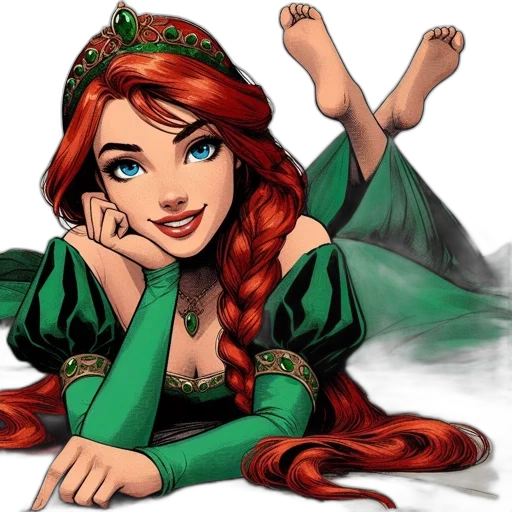 dress, fantasy art, comic book art, cartoon transparent PNG cut-out