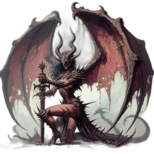 dragon, creature, staff, animal transparent PNG cut-out