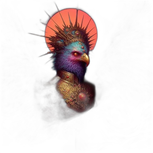 creature, crown, hair, mask transparent PNG cut-out