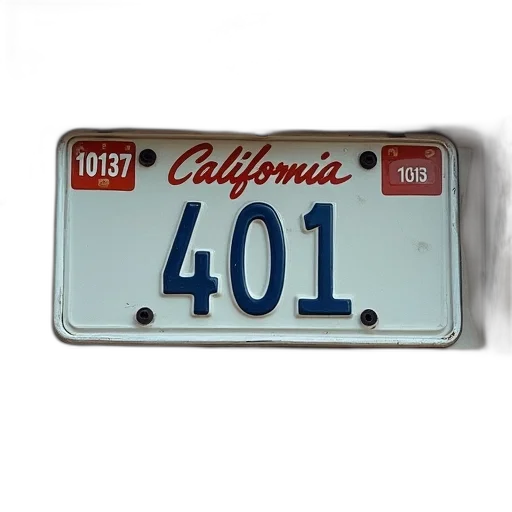 car, plate, california, reads transparent PNG cut-out