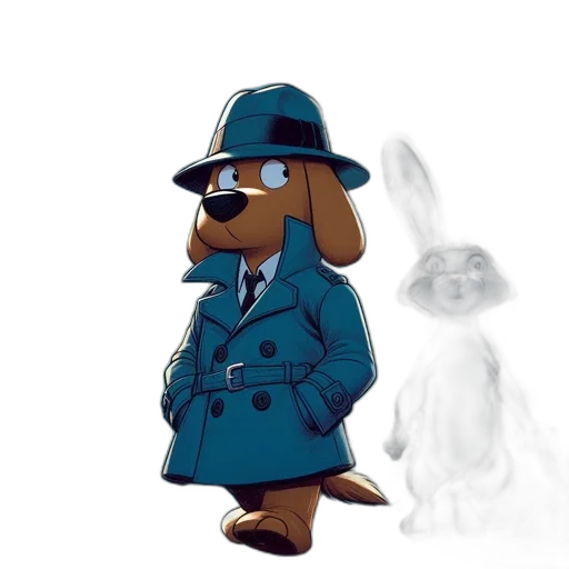jacket, hat, staff, animal transparent PNG cut-out