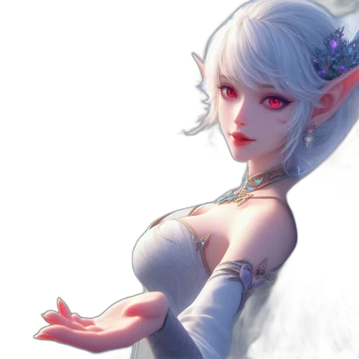 staff, dress, face, flower transparent PNG cut-out